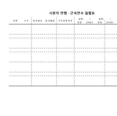 사원일람표 사원일람표